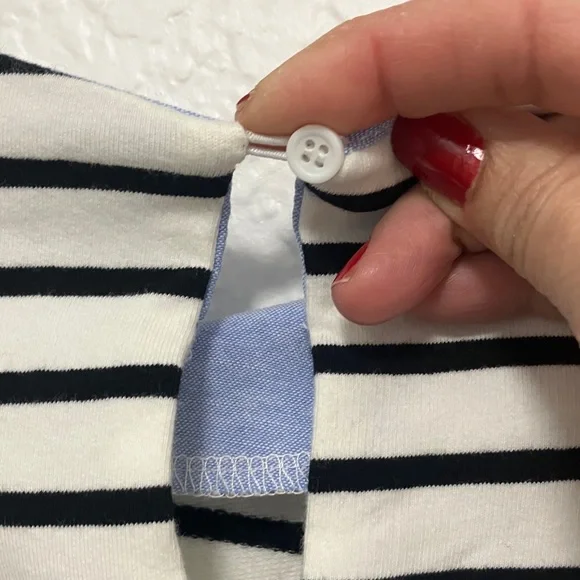 English Factory Striped Long Sleeve Top with Blue Hem - Picture 11 of 12